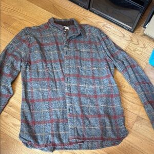 Urban Outfitters Gray and Red Plaid Casual Button Down Shirt
